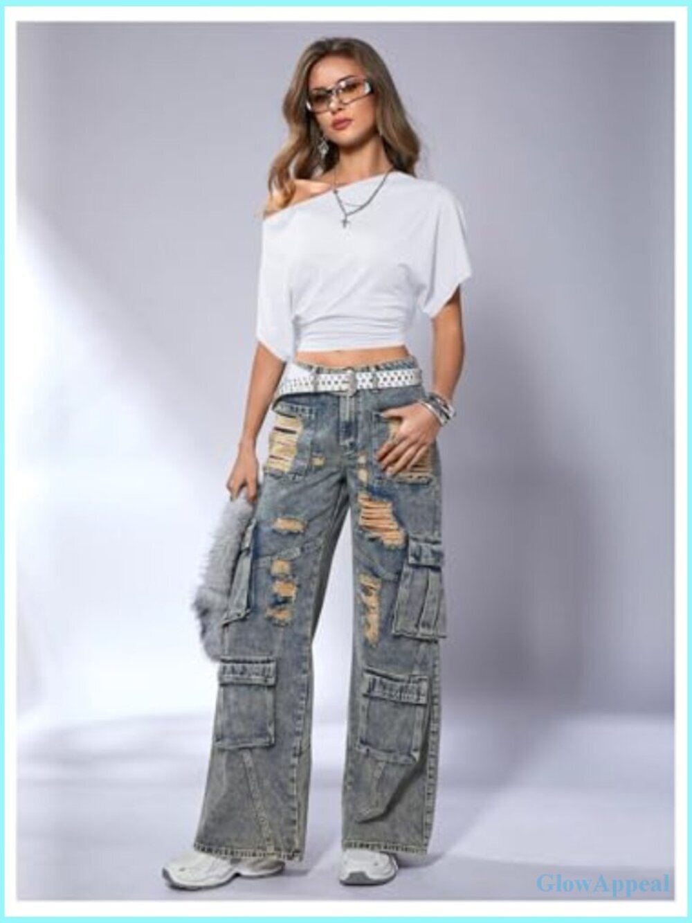 Off Shoulder Crop Top Asymmetrical Y2K Going Out Dolman Short Sleeve - Picture 5 of 6